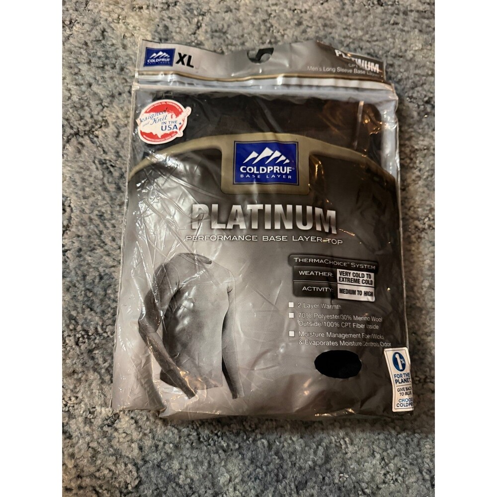 ColdPruf Men's Platinum Dual Layer Crew Neck Top, Sz XL - NEW